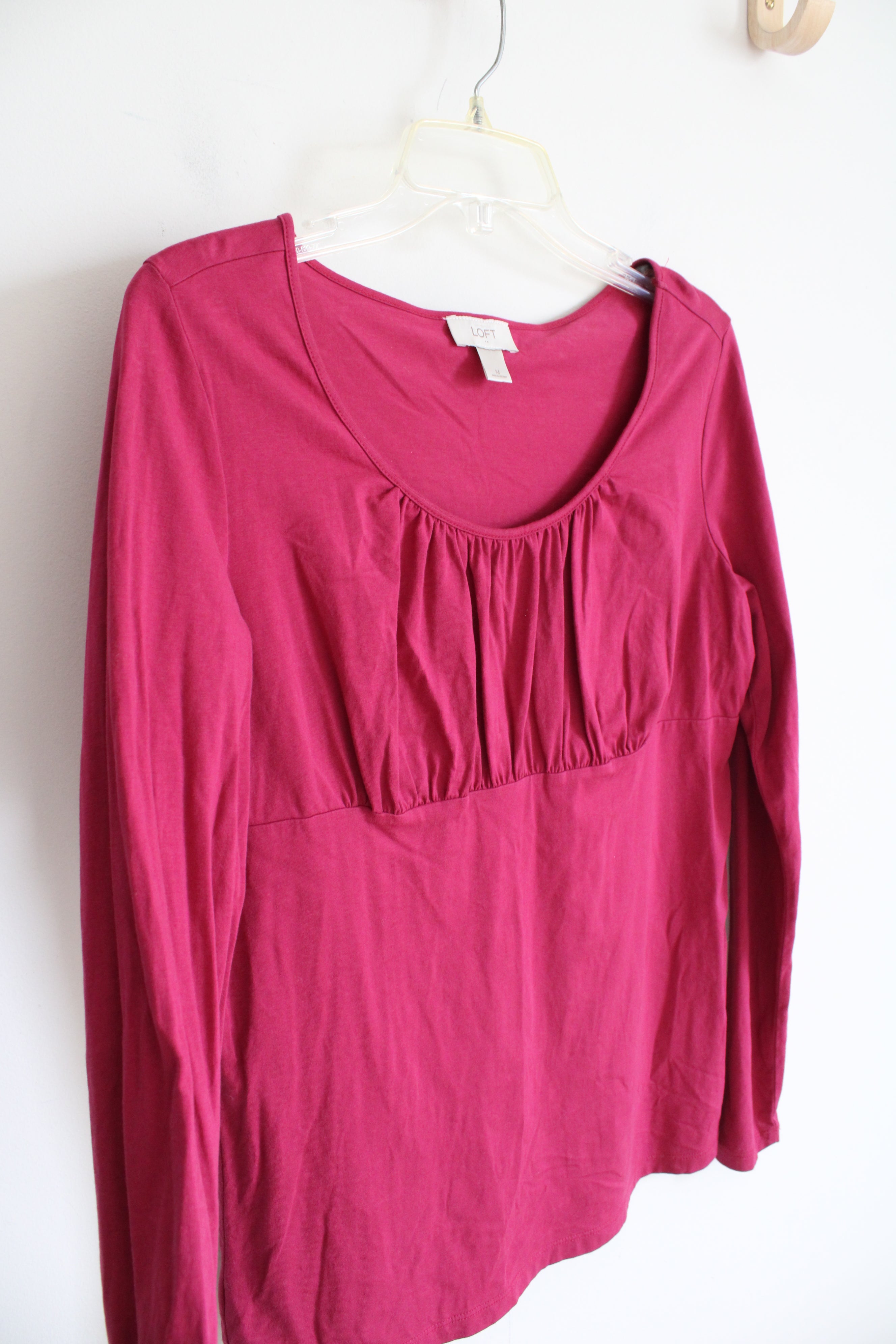 LOFT Pink Long Sleeved Top M Jubilee Thrift