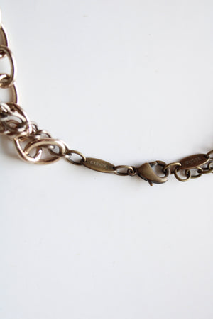 Sabika Classics Silver Bronze Rose Gold Mixed Metal Layered Chain Necklace