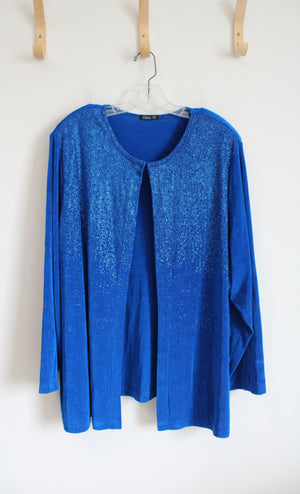 Vikki Vi Blue Sequined Cardigan | 3X