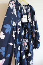 NEW Free Assembly Navy Blue Floral Long Sleeved Dress | XXXL