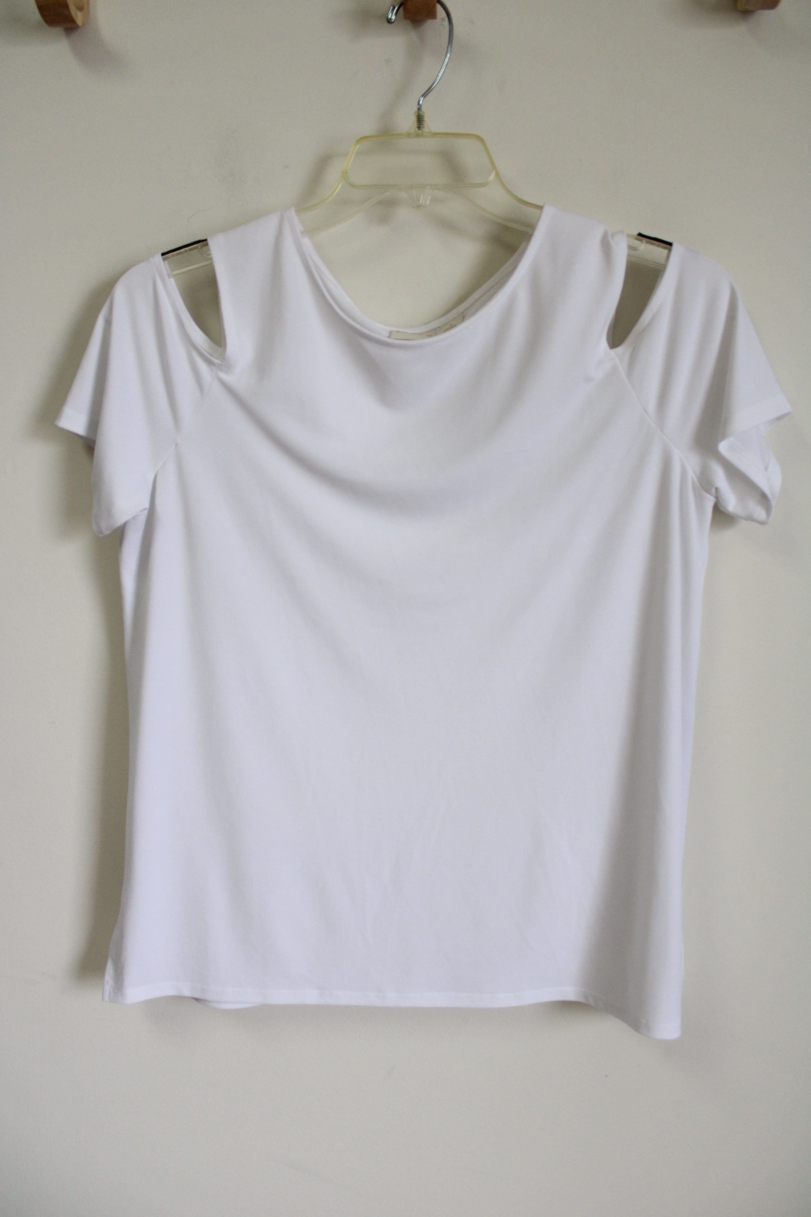 Chico's White Cold Shoulder Top | 1 (M/8)