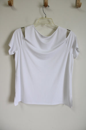 Chico's White Cold Shoulder Top | 1 (M/8)