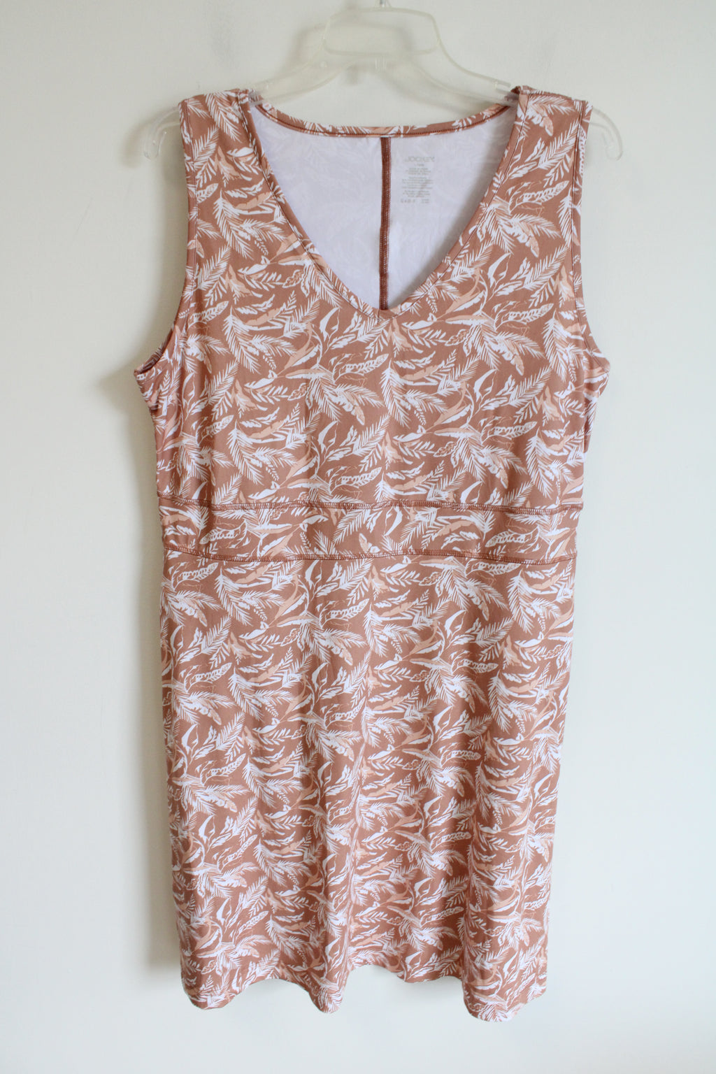 Jockey Tan & White Feather Patterned Dress | L