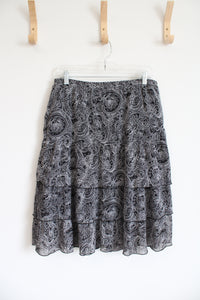 Notations Black & White Patterned Layered Skirt | M