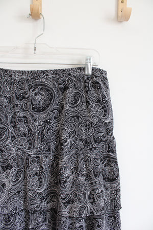 Notations Black & White Patterned Layered Skirt | M