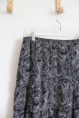 Notations Black & White Patterned Layered Skirt | M