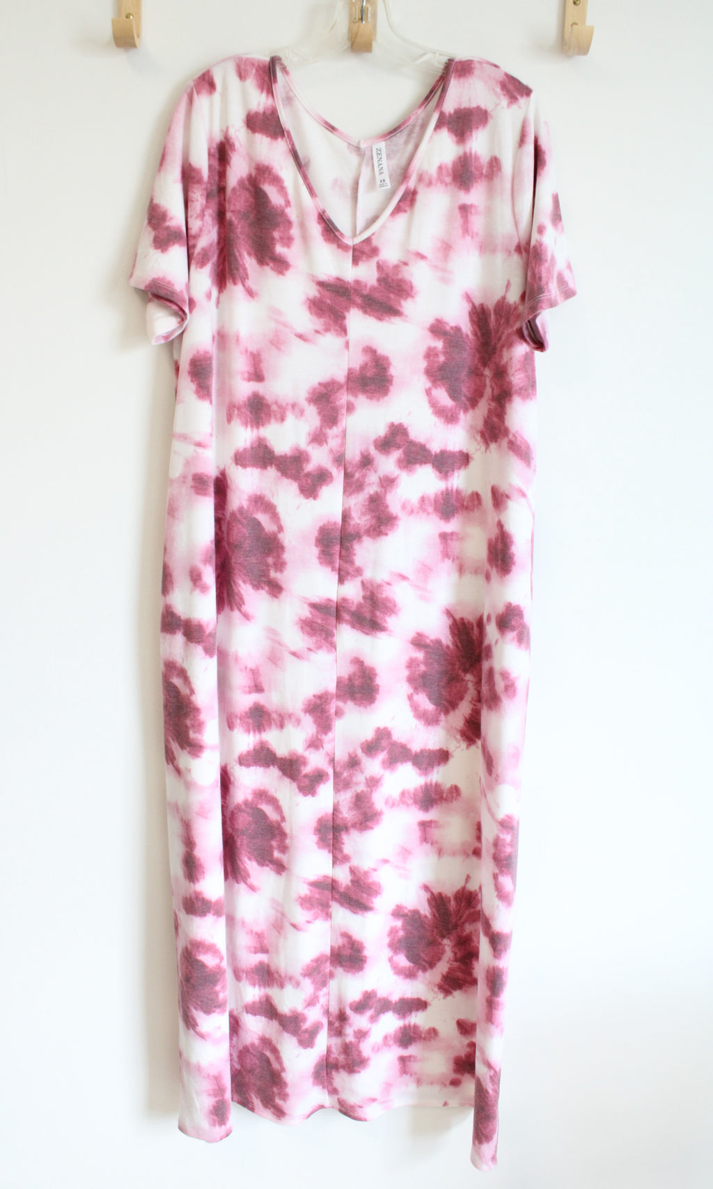 Zenana Pink Tie-Dyed Maxi Dress | 3X