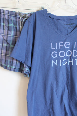 Life Is Good. Blue Pajama Short Set | XL