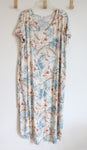 Zenana Blue & Tan Floral Maxi Dress | 2X