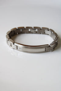 Stainless Steel Diamond Men's Silver Bracelet