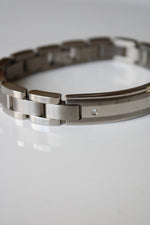 Stainless Steel Diamond Men's Silver Bracelet