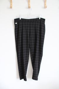 Zac & Rachel Black & White Plaid Knit Pants | 1X