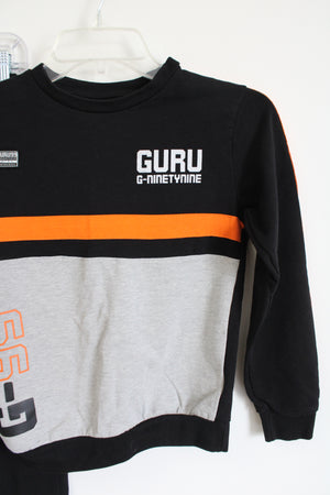 Guru G Ninety-Nine Black Gray & Orange Sweatshirt & Sweatpants 2-Piece Set | Youth 8