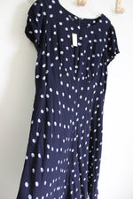 NEW Talbots Navy Blue Polka Dotted Dress | 16