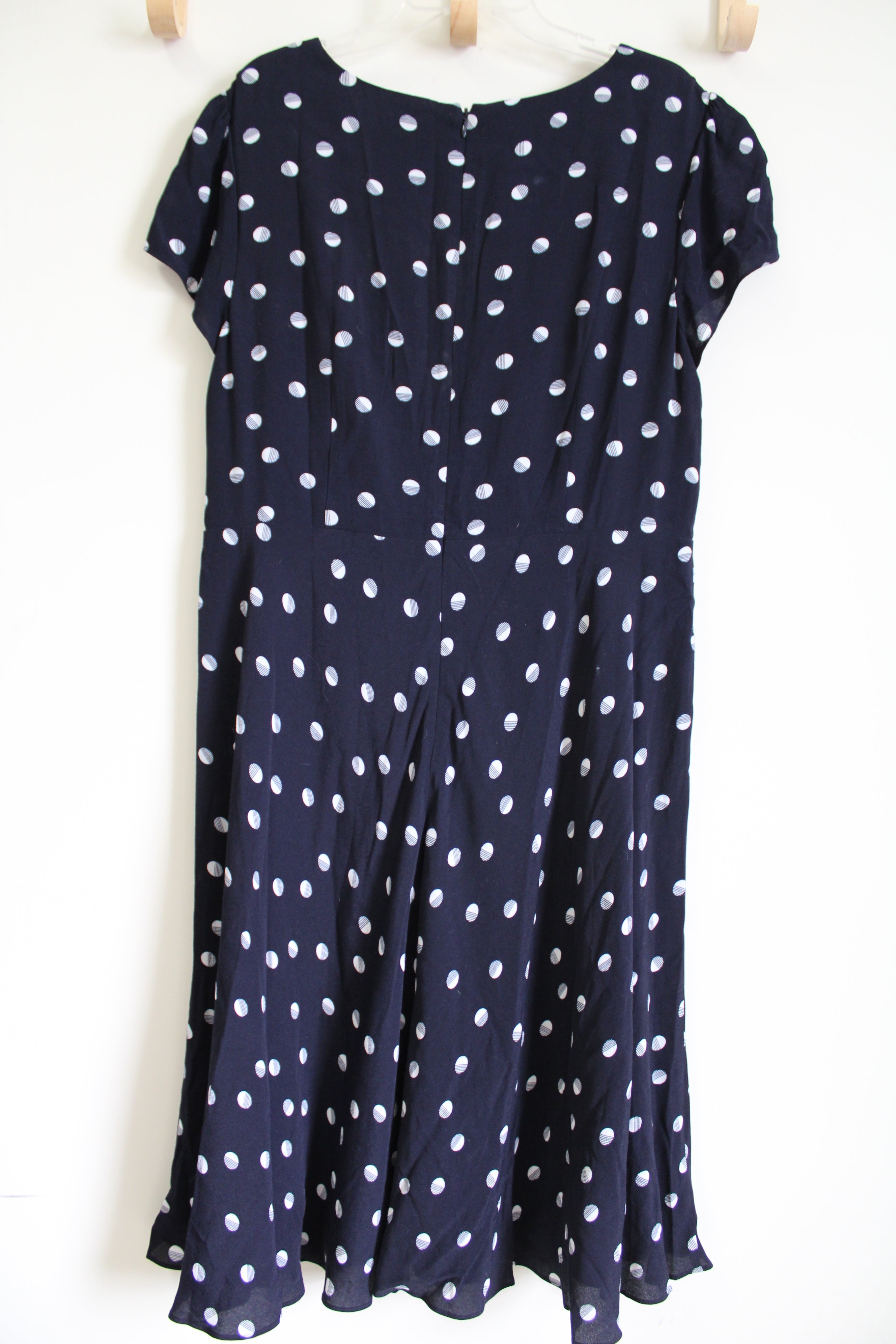 NEW Talbots Navy Blue Polka Dotted Dress | 16