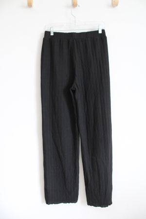 Shein Black Ribbed Loose Knit Pants | L