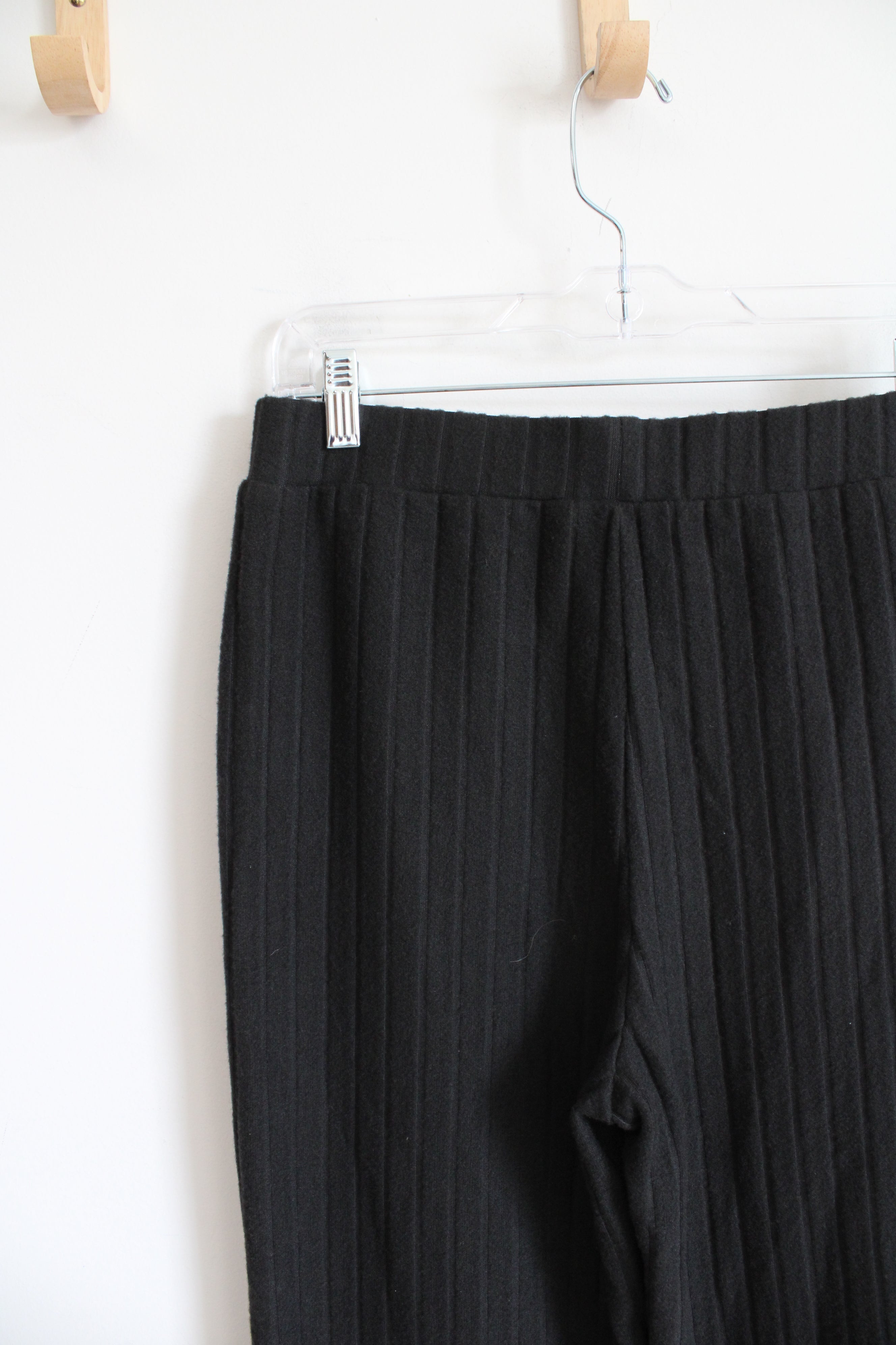 Shein Black Ribbed Loose Knit Pants | L