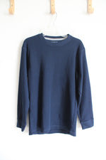 Architect Jean Co. Navy Waffle Knit Long Sleeved Shirt | Youth L (14/16)