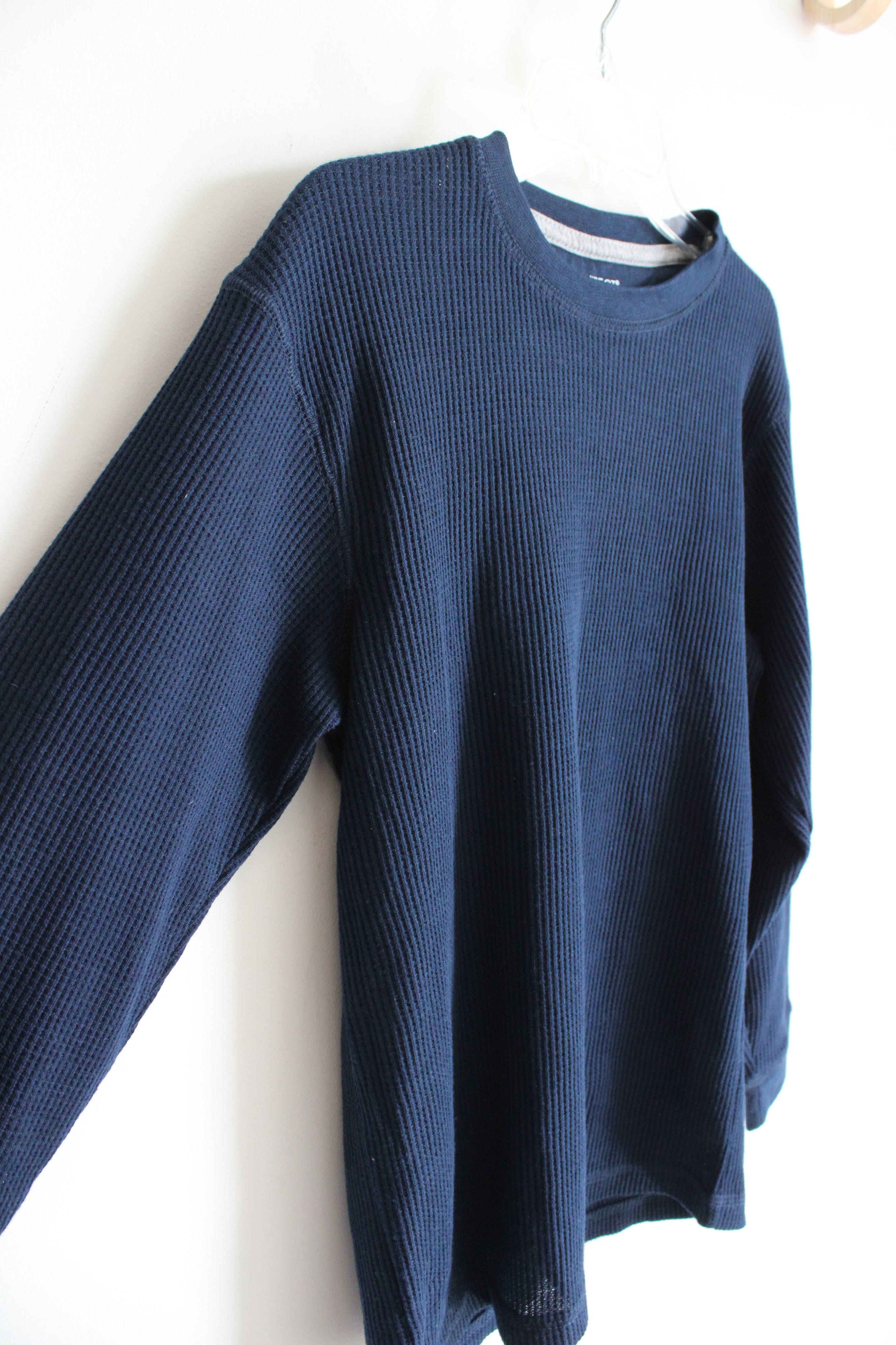 Architect Jean Co. Navy Waffle Knit Long Sleeved Shirt | Youth L (14/16)