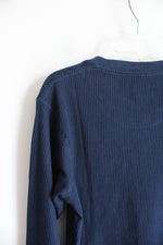 Architect Jean Co. Navy Waffle Knit Long Sleeved Shirt | Youth L (14/16)