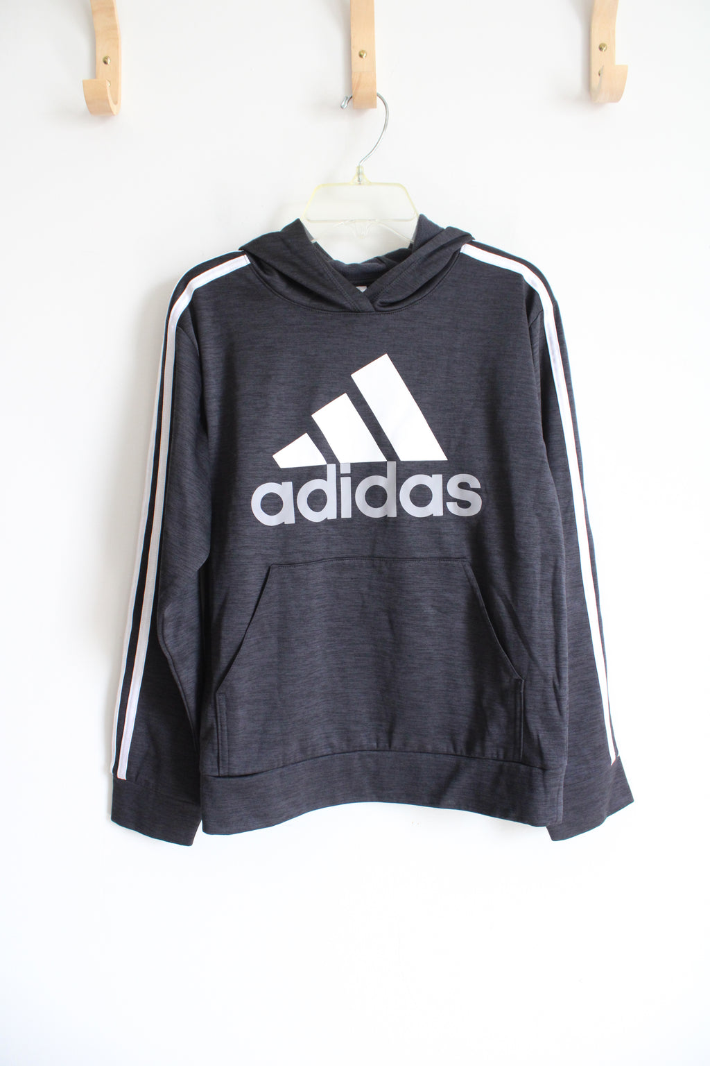 Adidas Black & White Hoodie | Youth M (10/12)