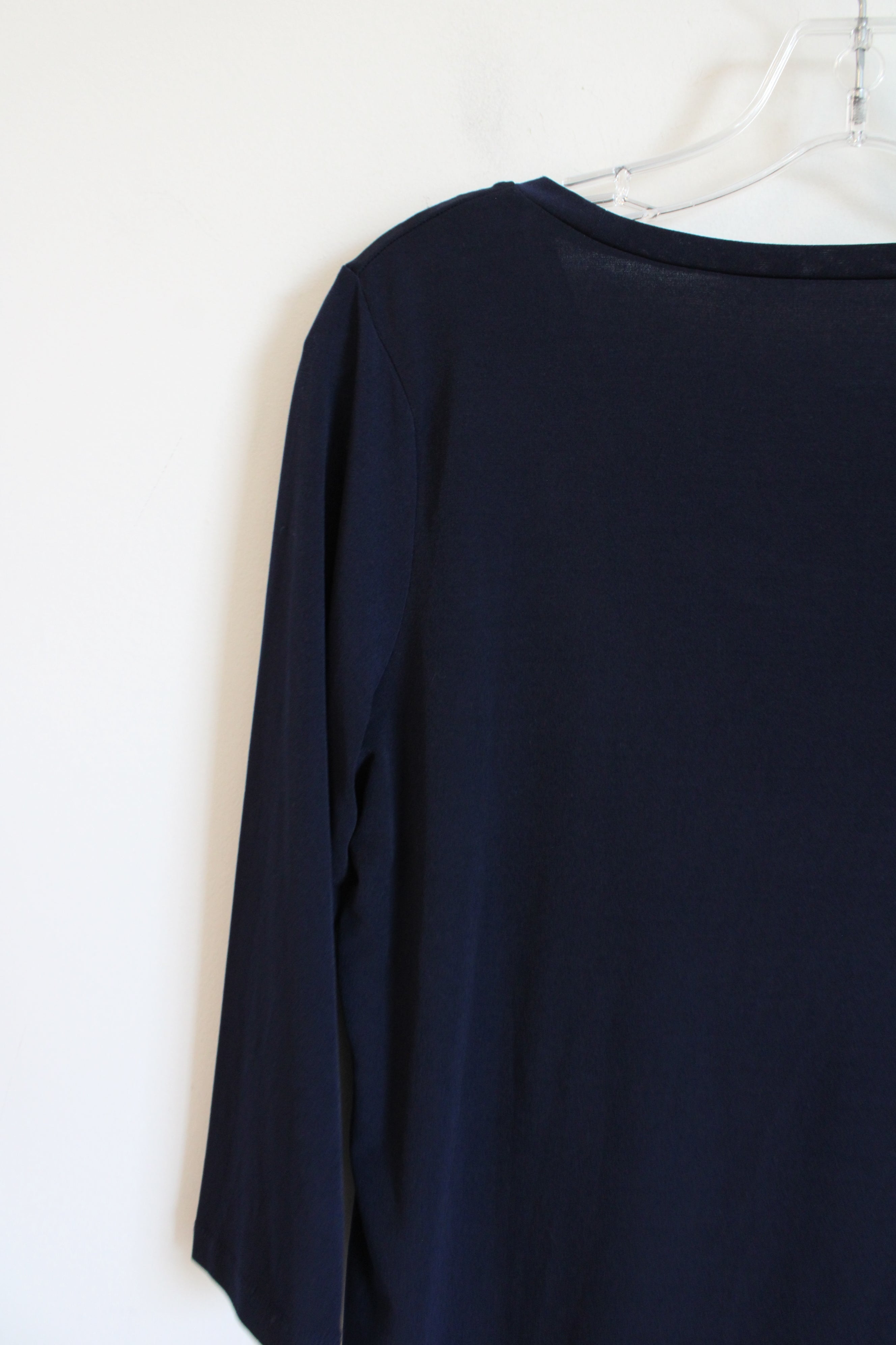 Susan Graver Dark Navy Blue Scoopneck Top | S