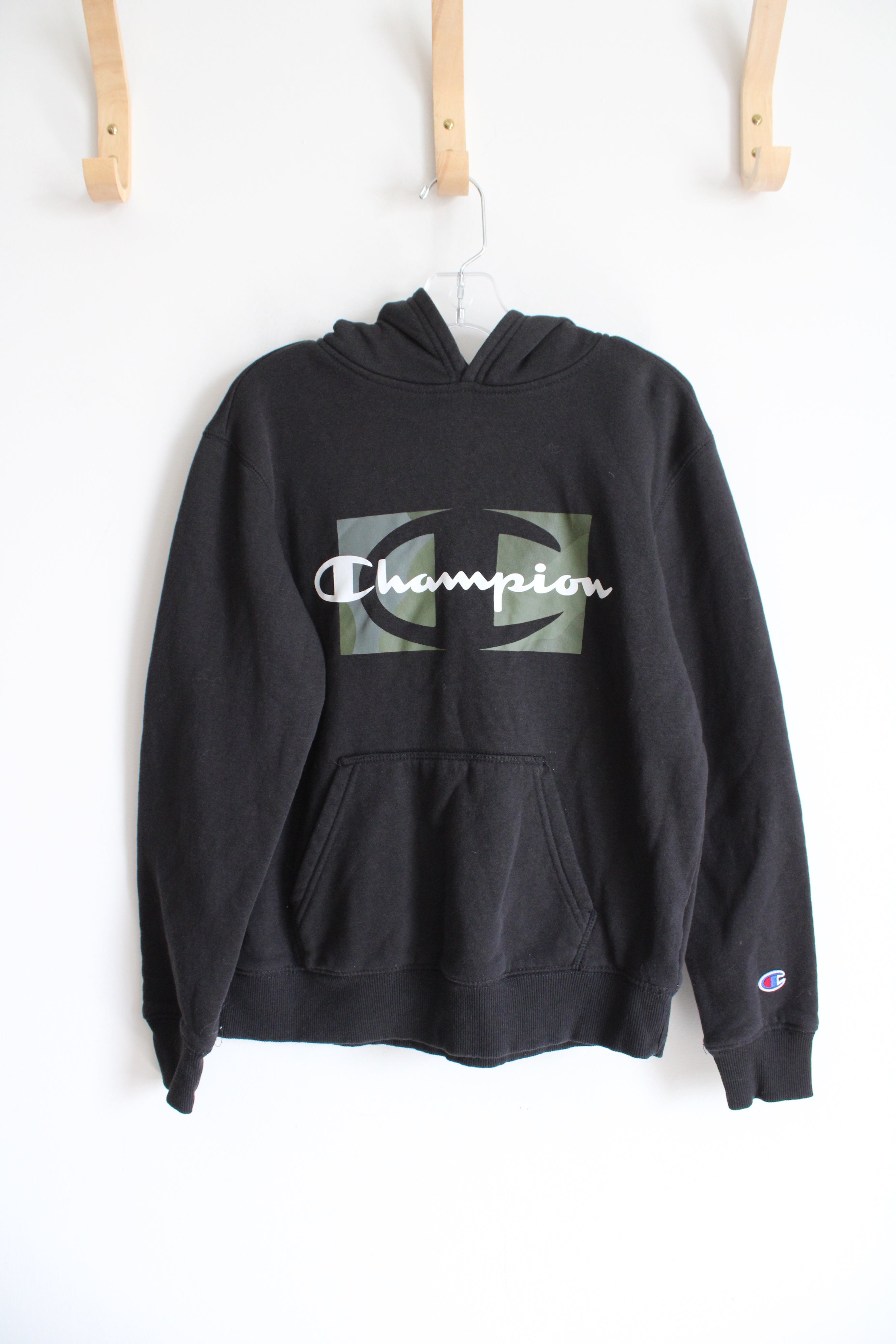 Champion Black Green & Gray Hoodie | Youth M (10/12)