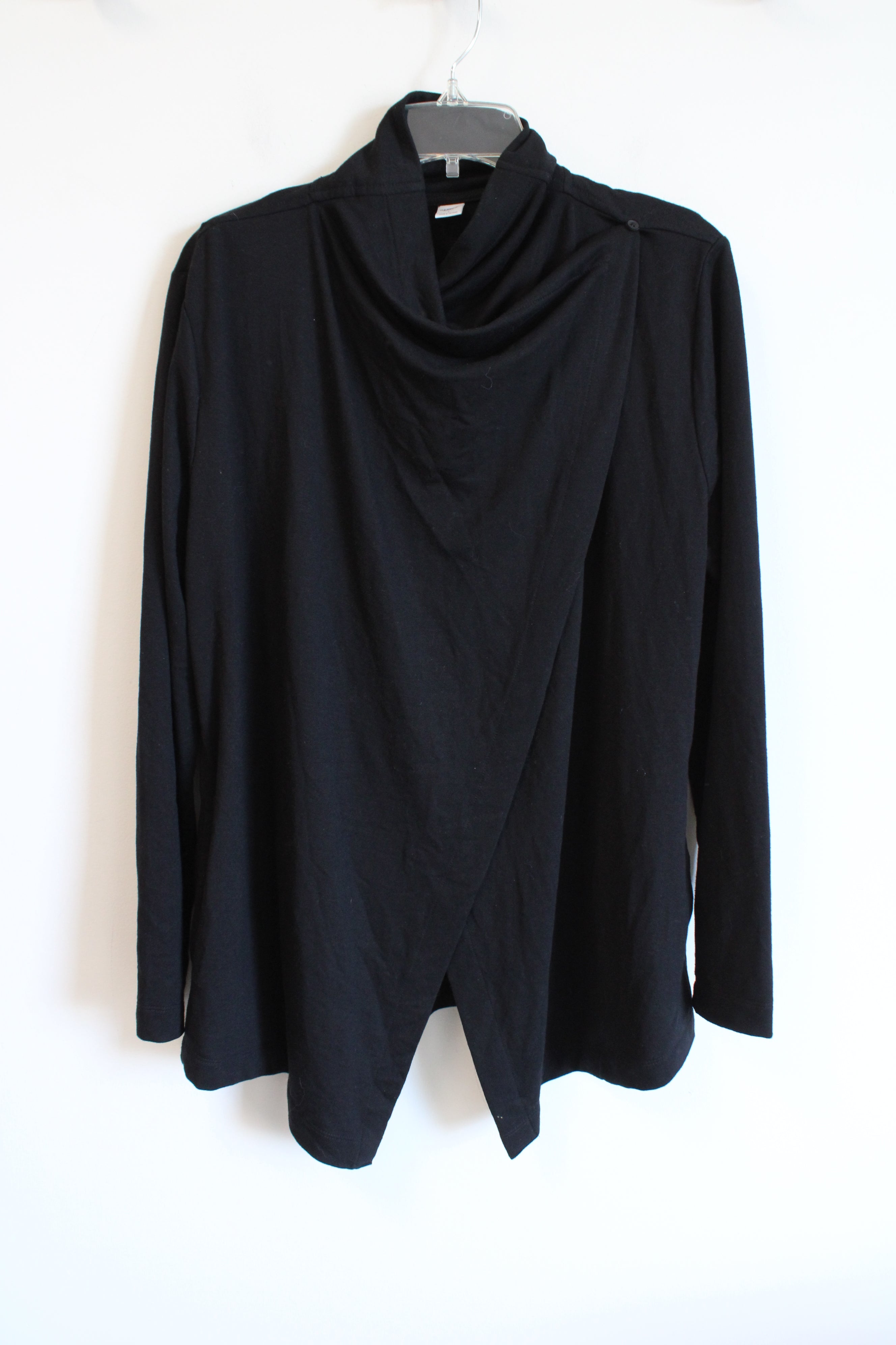 Old Navy Active Black Cowl Neck Drapey Top | L