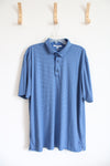 Greg Norman ML75 Play Dry Blue Black Striped Polo Shirt | XXL