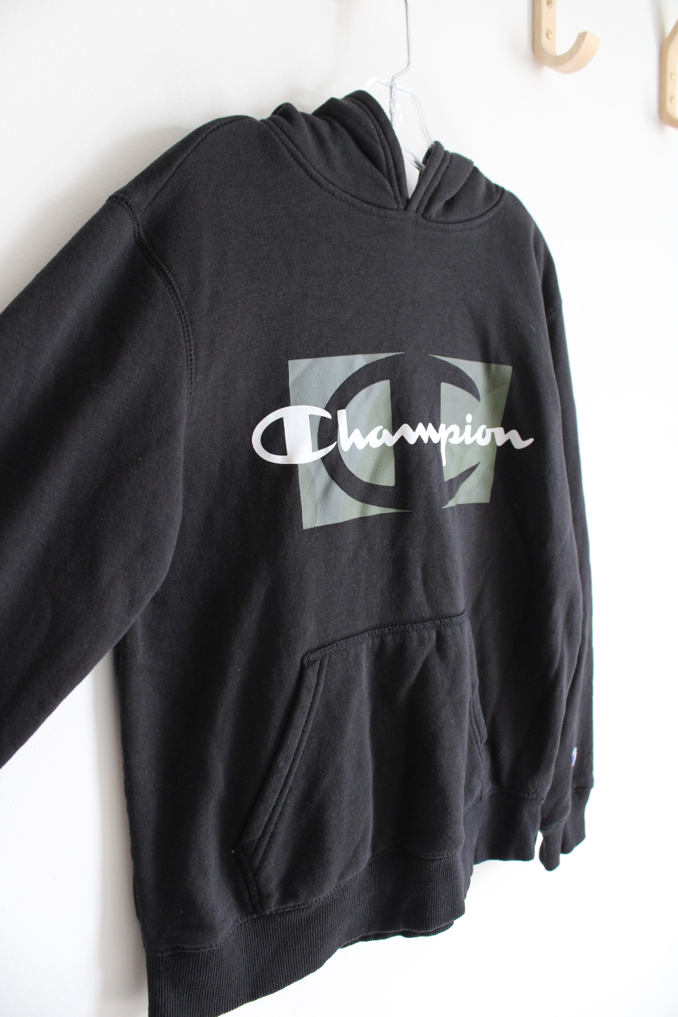 Champion Black Green & Gray Hoodie | Youth M (10/12)