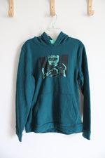 Tek Gear Ultrasoft Fleece Lined Dark Teal Football Hoodie | Youth L (14/16)