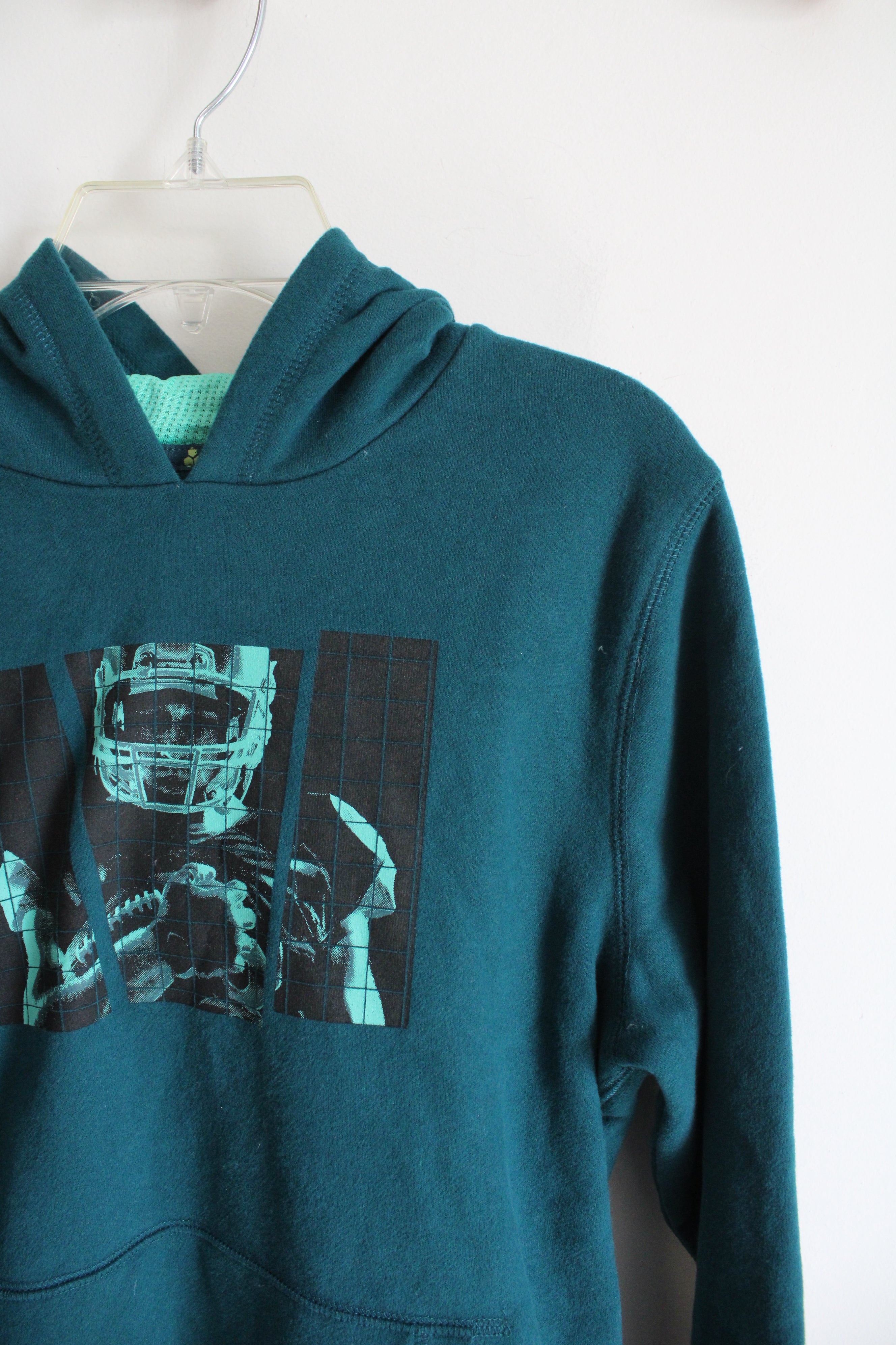 Tek Gear Ultrasoft Fleece Lined Dark Teal Football Hoodie | Youth L (14/16)