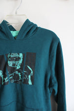 Tek Gear Ultrasoft Fleece Lined Dark Teal Football Hoodie | Youth L (14/16)