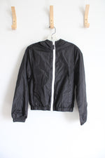 Justice Black & White Zipper Windbreaker Jacket | Youth 10