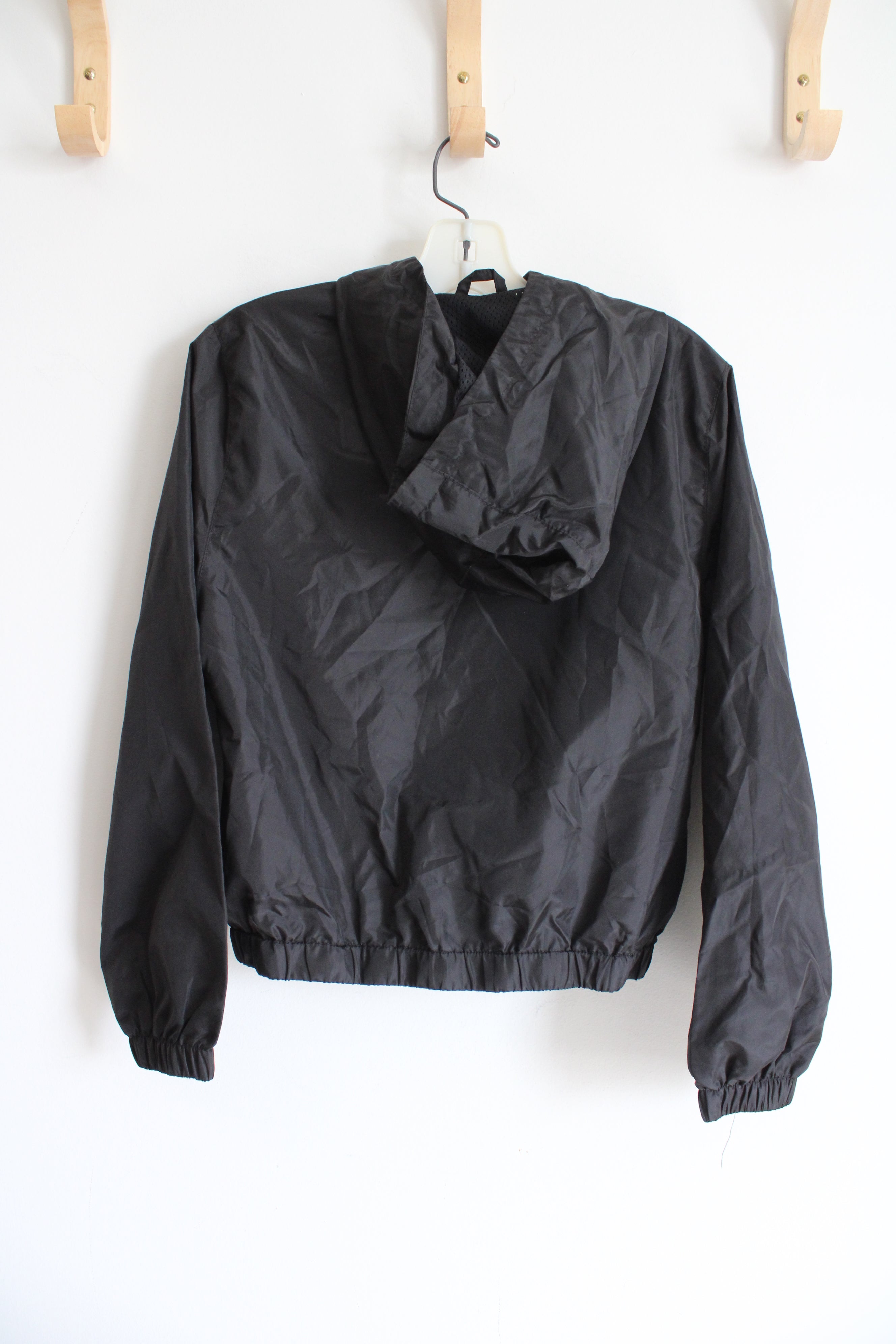 Justice Black & White Zipper Windbreaker Jacket | Youth 10