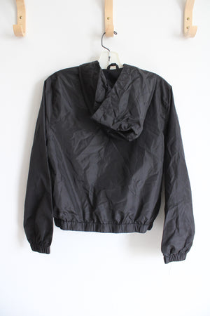 Justice Black & White Zipper Windbreaker Jacket | Youth 10