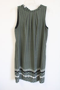 H&M Green Black Patterned Dress | 10