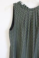 H&M Green Black Patterned Dress | 10