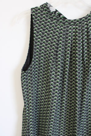 H&M Green Black Patterned Dress | 10