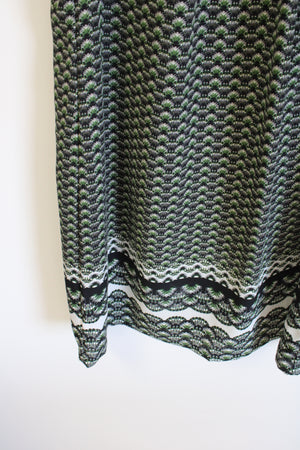 H&M Green Black Patterned Dress | 10