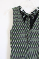 H&M Green Black Patterned Dress | 10