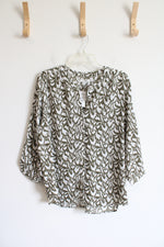 NEW Jachs Girlfriend Green & White Button Down Top | M