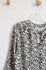 NEW Jachs Girlfriend Green & White Button Down Top | M