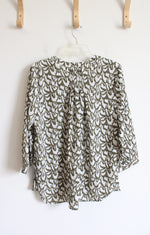 NEW Jachs Girlfriend Green & White Button Down Top | M