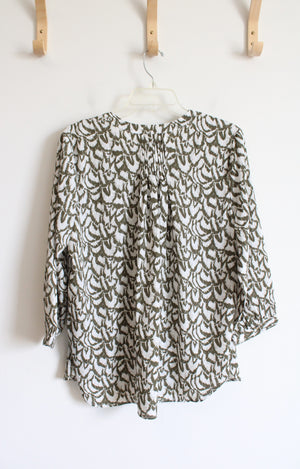 NEW Jachs Girlfriend Green & White Button Down Top | M