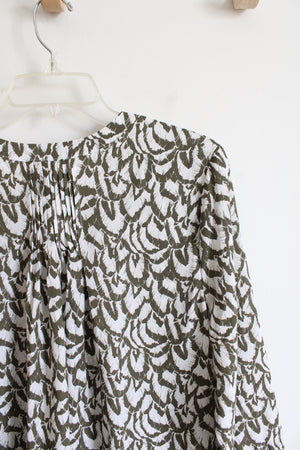 NEW Jachs Girlfriend Green & White Button Down Top | M