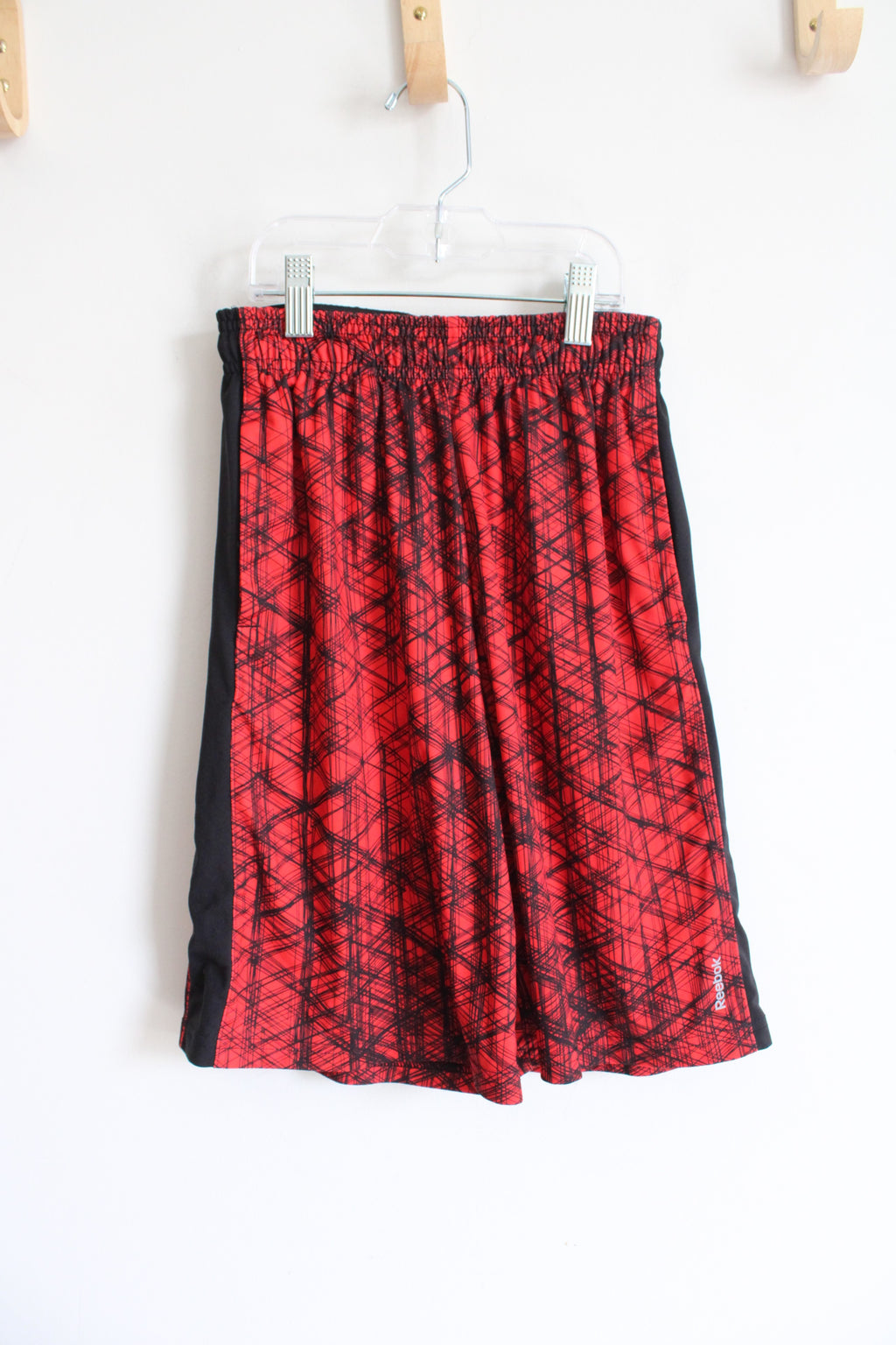 Reebok Red & Black Patterned Athletic Shorts | Youth M (10/12)