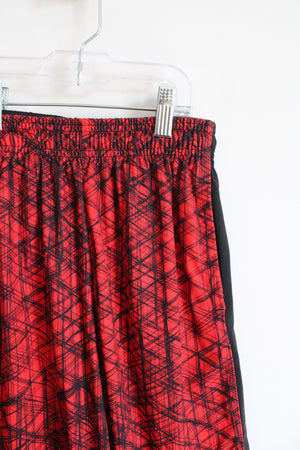 Reebok Red & Black Patterned Athletic Shorts | Youth M (10/12)