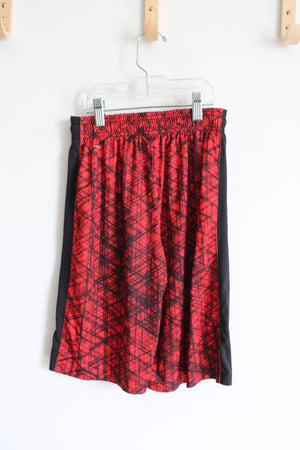 Reebok Red & Black Patterned Athletic Shorts | Youth M (10/12)