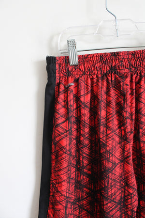 Reebok Red & Black Patterned Athletic Shorts | Youth M (10/12)